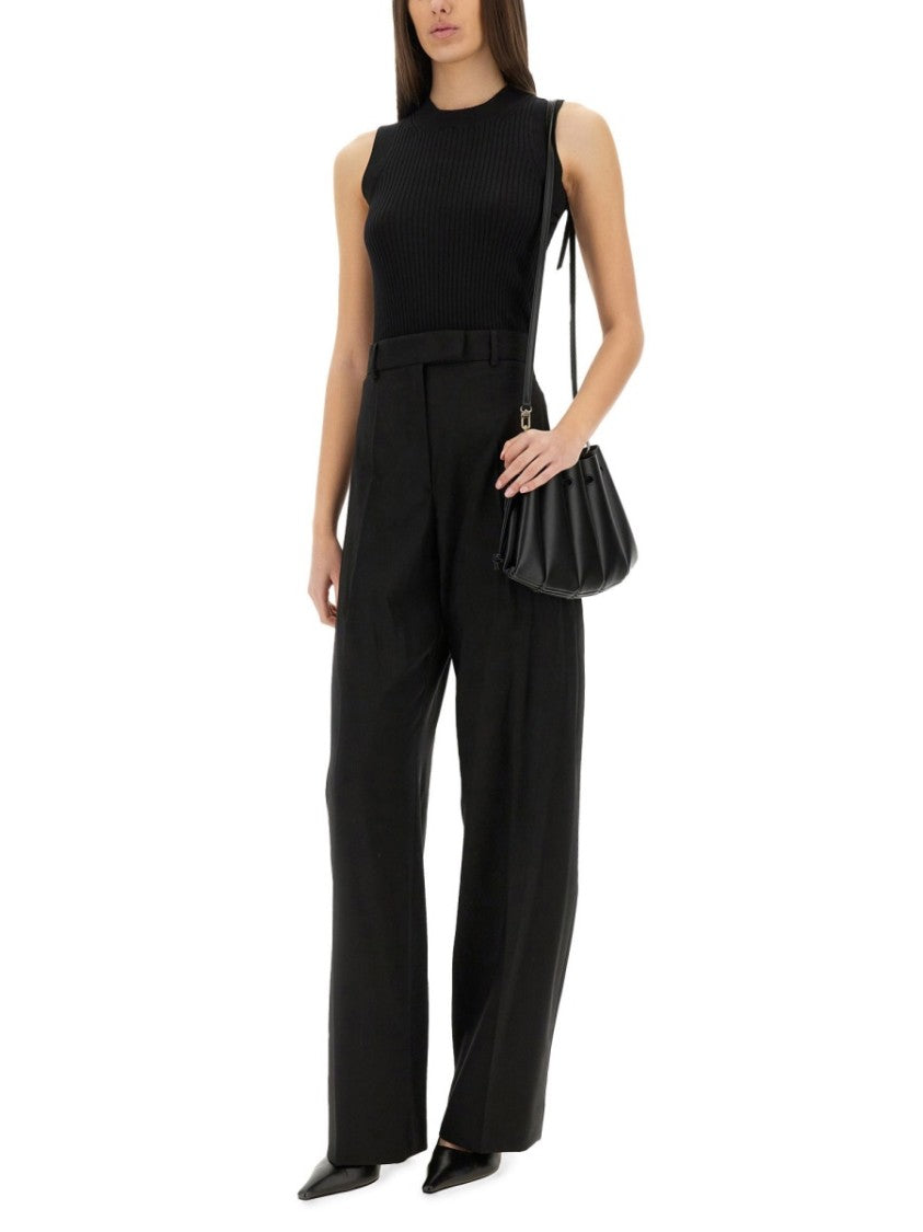 Sportmax Ribbed Cotton Sleeveless Top With Fitted Silhouette