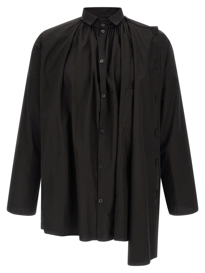 Yohji Yamamoto 'Collar Gather Double B' Shirt