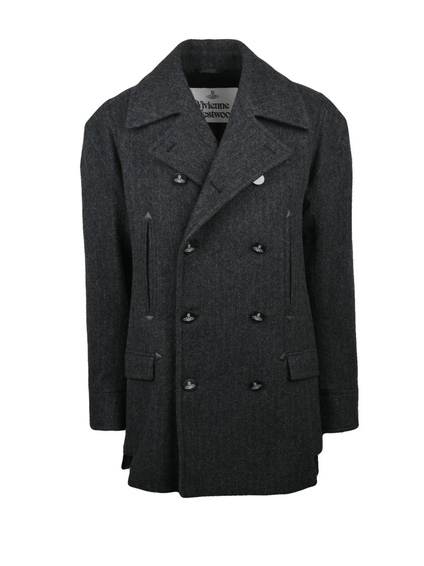 Vivienne Westwood Double-Breasted Tailored Peacoat With Logo Button Closure