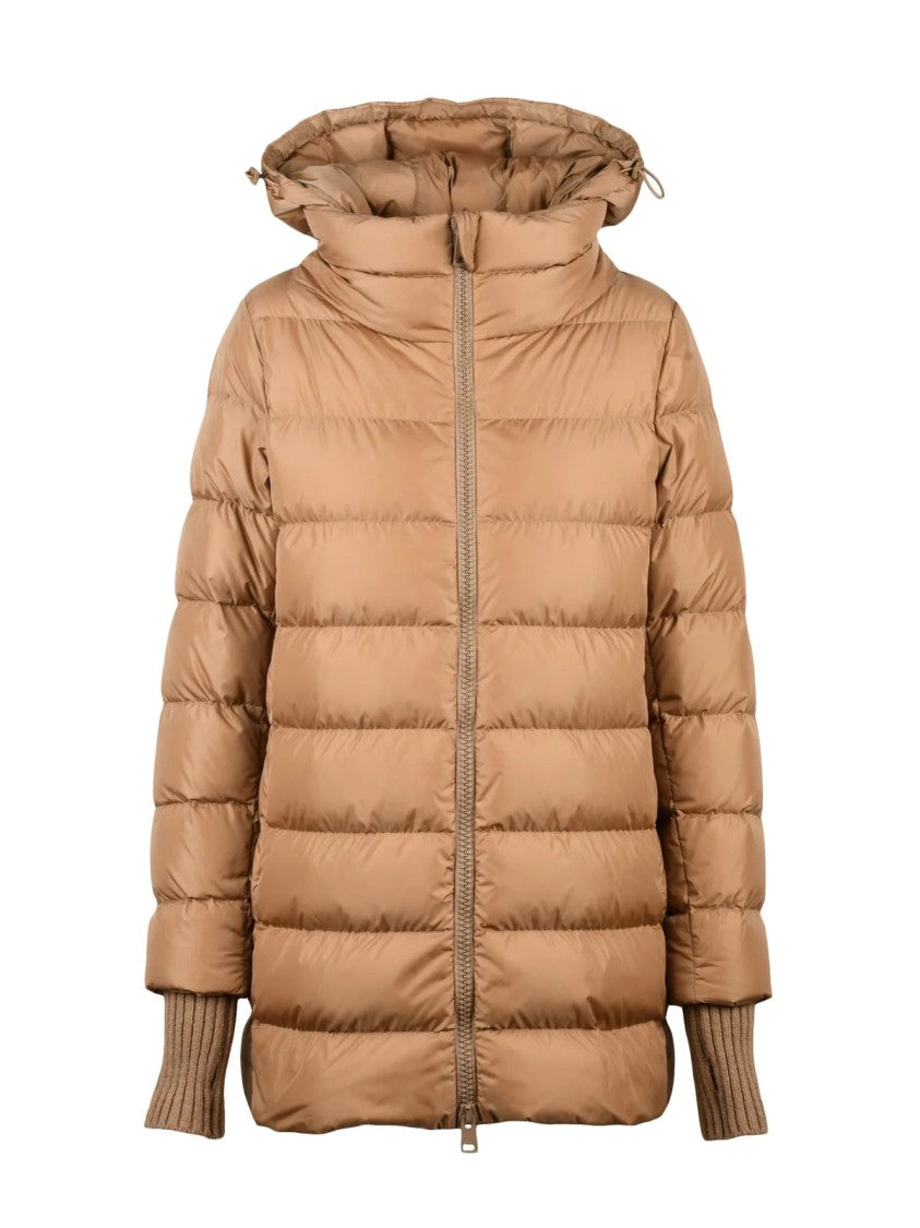 Herno Brown Polyamide Three-Quarter Down Jacket