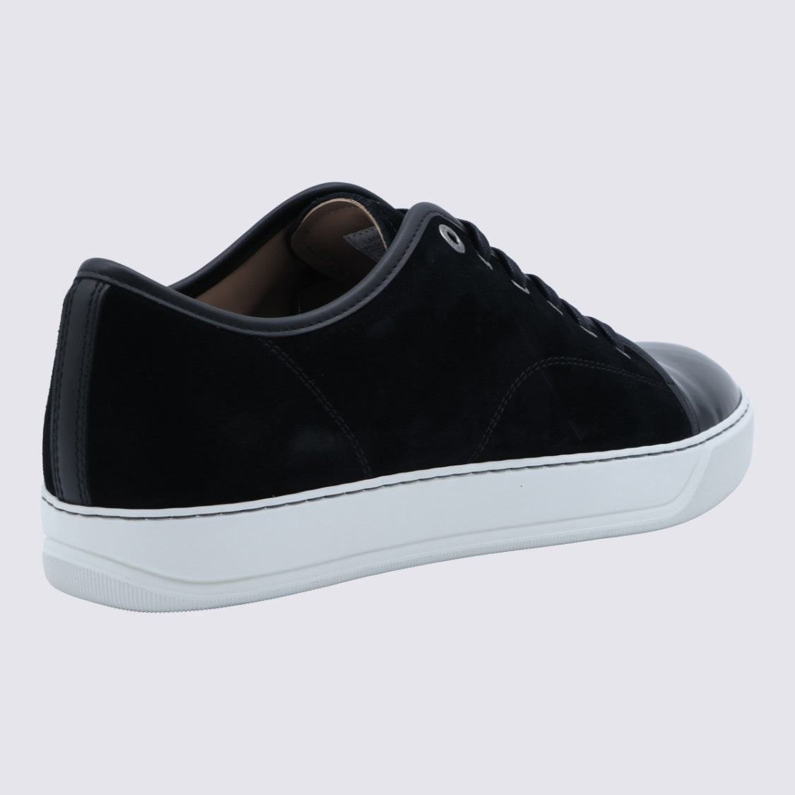 Lanvin Low-Top Black Sneakers With Shiny And Matte Finishes