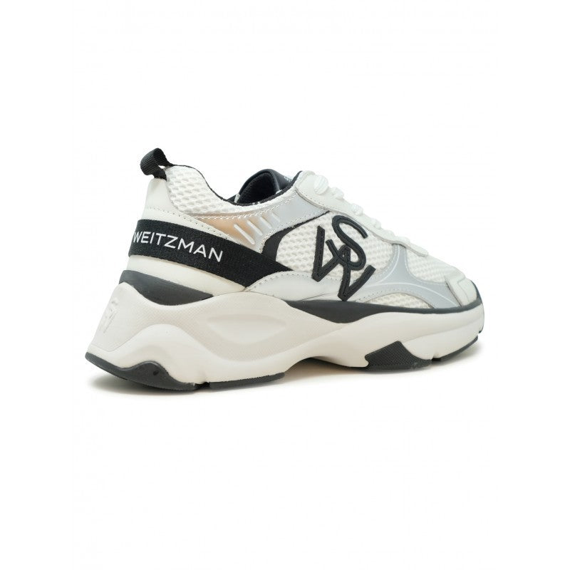 Stuart Weitzman Sh318 Black And White Calf Leather Sw Trainer