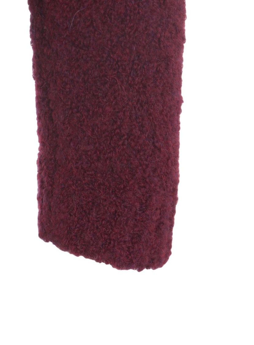 Amaranto Textured Knit Pullover With Modern High Collar