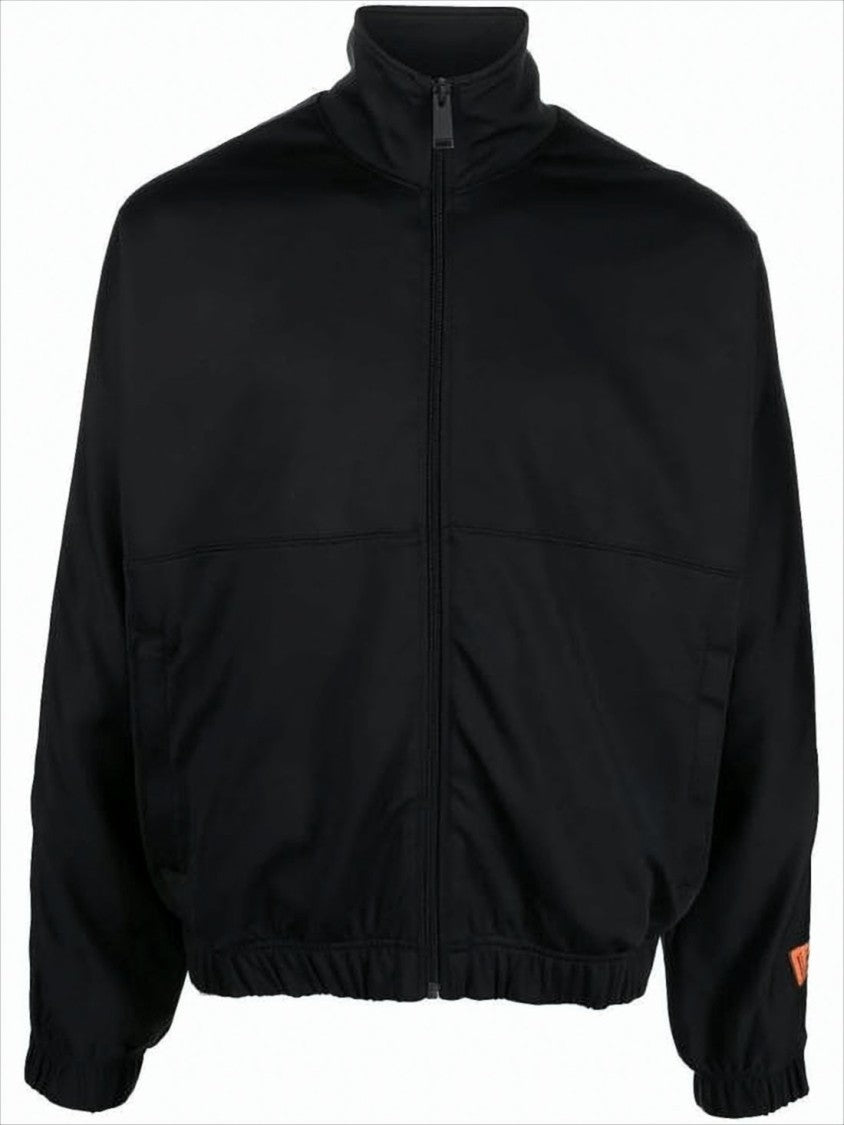 Heron Preston Boxy Black Jacket With High Collar And Zipper Closure