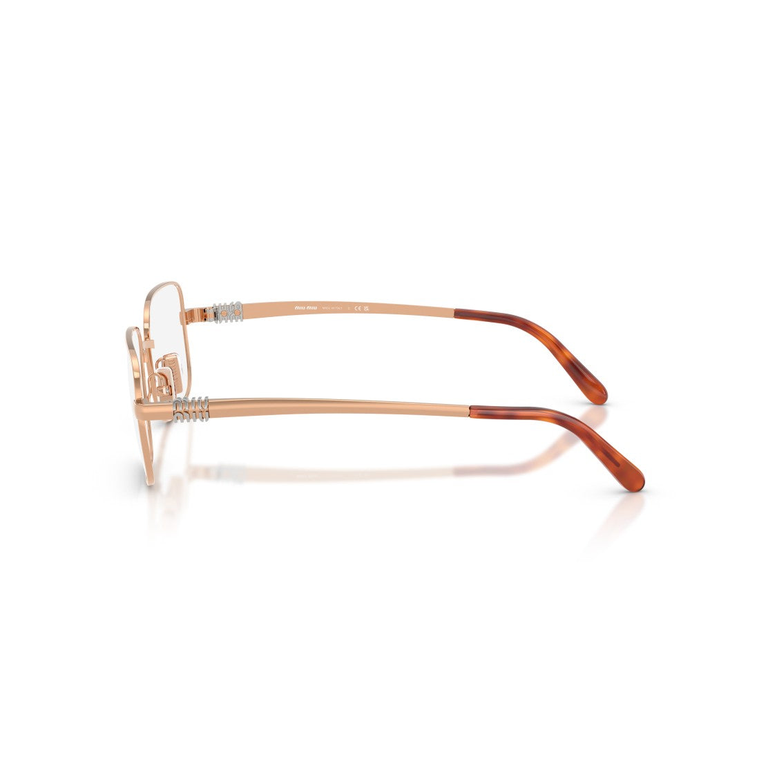 Miu Miu 0Mu 51Zv Rectangular Metal Sunglasses