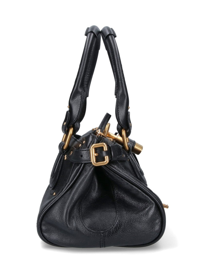 Chloé "Paddington" Shoulder Bag, In Black Buffalo Leather