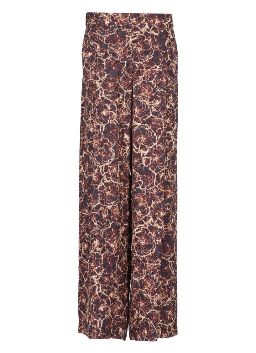 Dries Van Noten Wide-Leg Viscose Pants With Floral Pattern