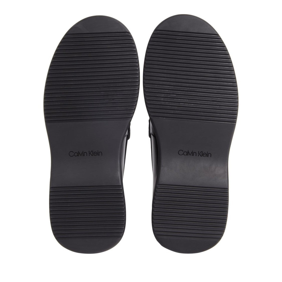 Calvin Klein Pitched Black Elevated Platform Leather Loafers