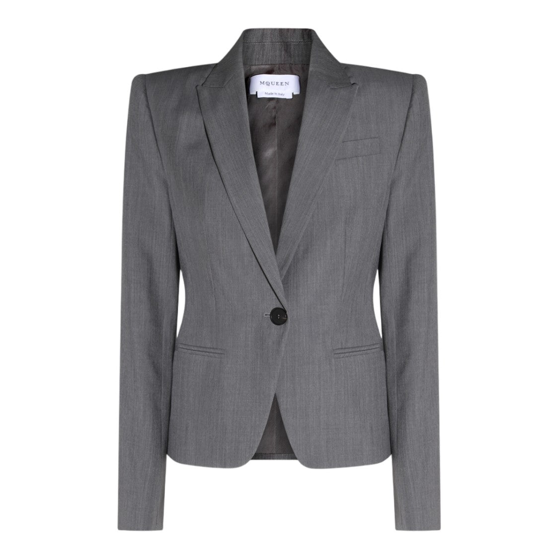 Alexander Mcqueen Tailored Grey Blazer With Structured Silhouette