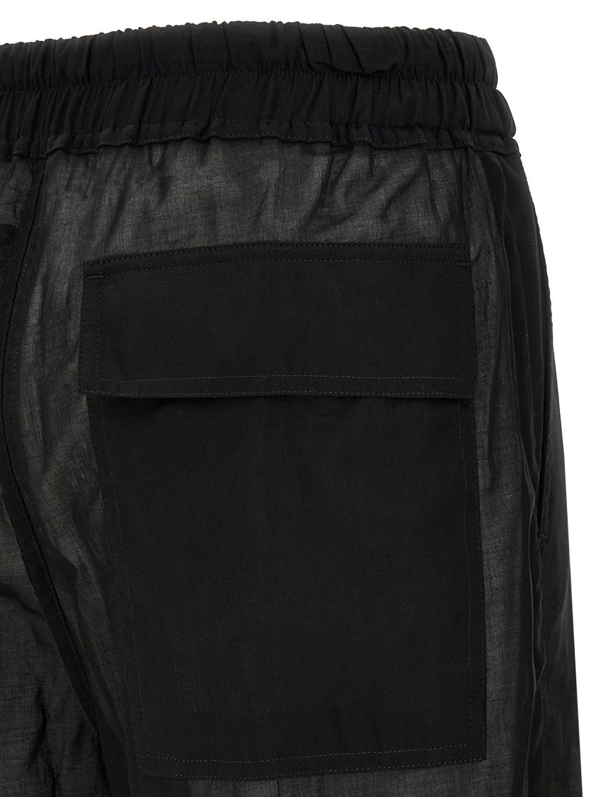 Rick Owens Wide-Leg Cotton Muslin Pants With Drawstring Waist