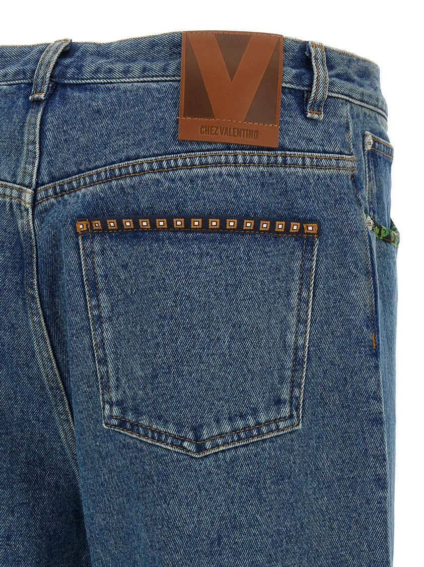 Valentino Garavani Floral Insert Jeans