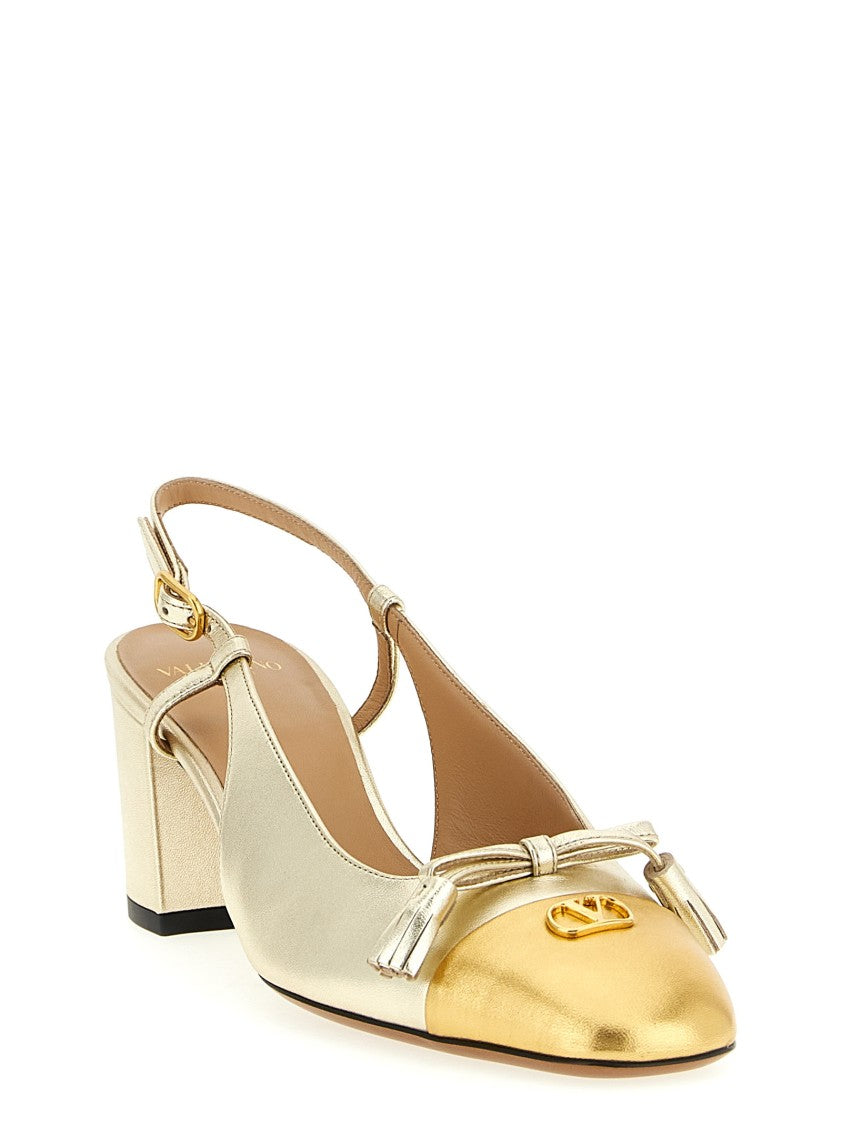 Valentino Garavani Two-Tone Laminated Leather Slingback
