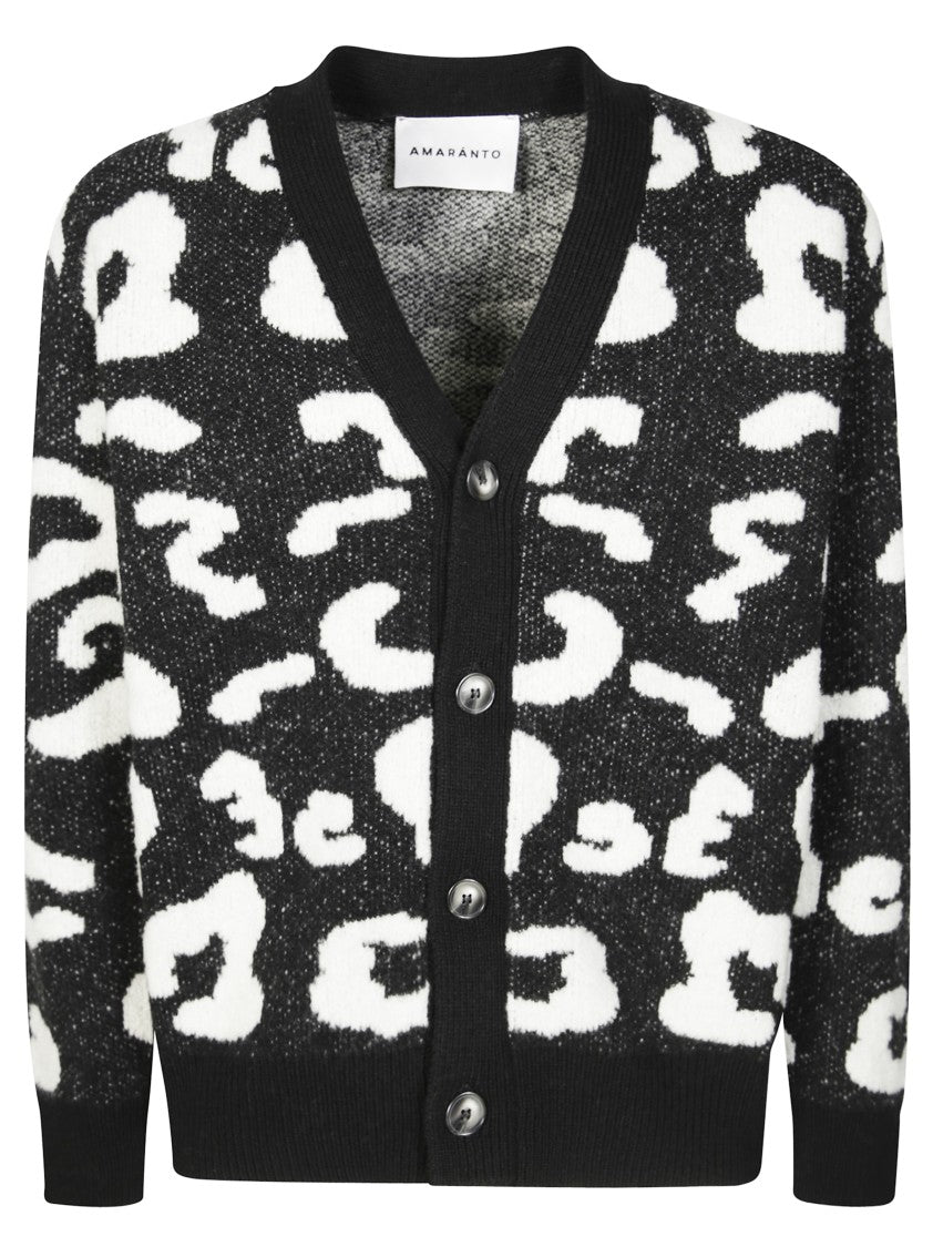 Amaranto Buttoned Cardigan With Letter Pattern Design