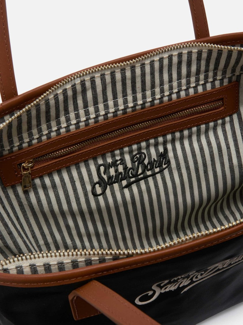 Mc2 Saint Barth Mid Nylon Shoulder Bag With Adjustable Strap And Subtle Logo