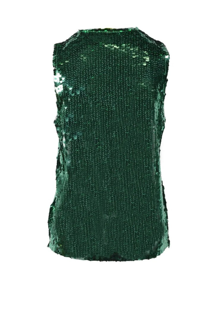 Erika Cavallini Green All-Over Sequin Top