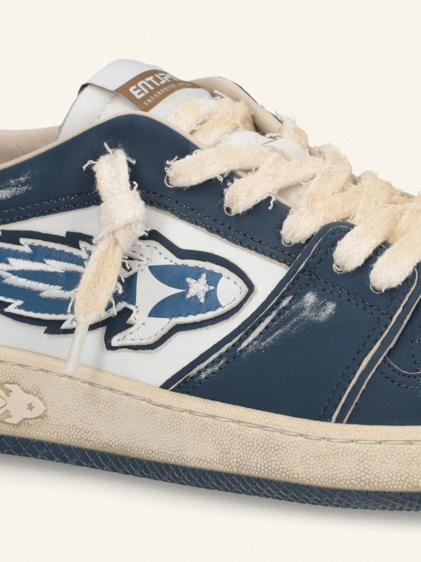 Enterprise Japan Egg Rocket 3 Navy/White Leather Sneakers