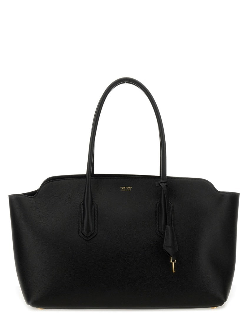 Tom Ford Black Calf Leather Shoulder Bag