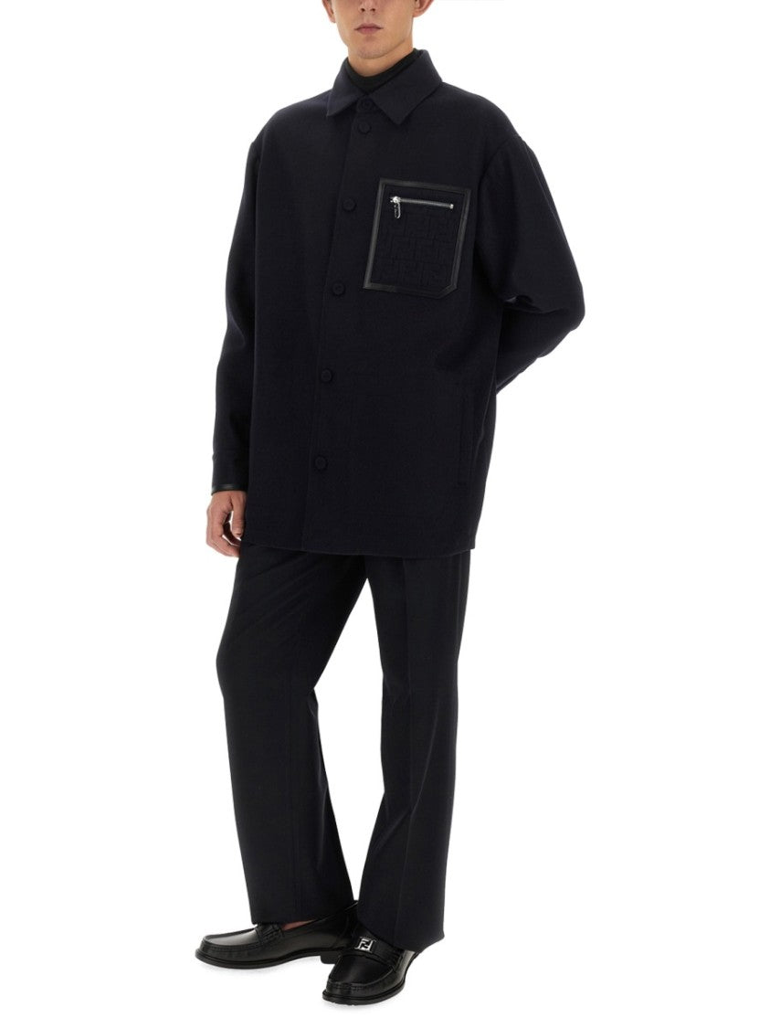 Fendi Straight-Fit Black Wool Pants