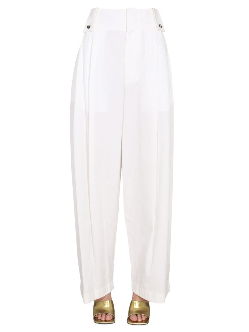 Bottega Veneta High-Waisted Wide Leg Pants With Button