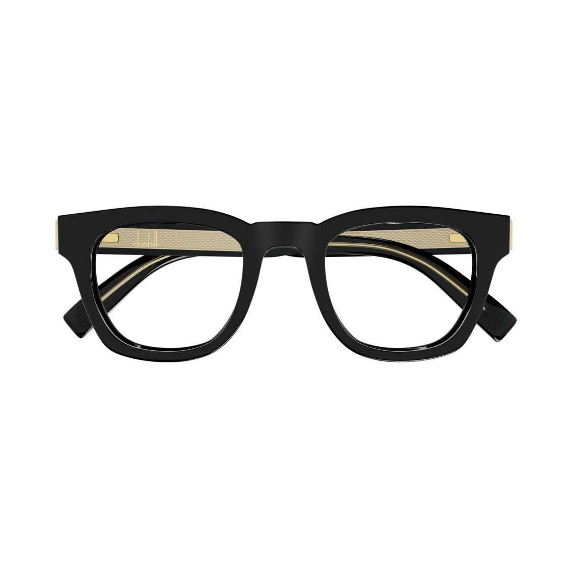 Dunhill Du0081o Bold Rectangular Sunglasses With Gold Accents