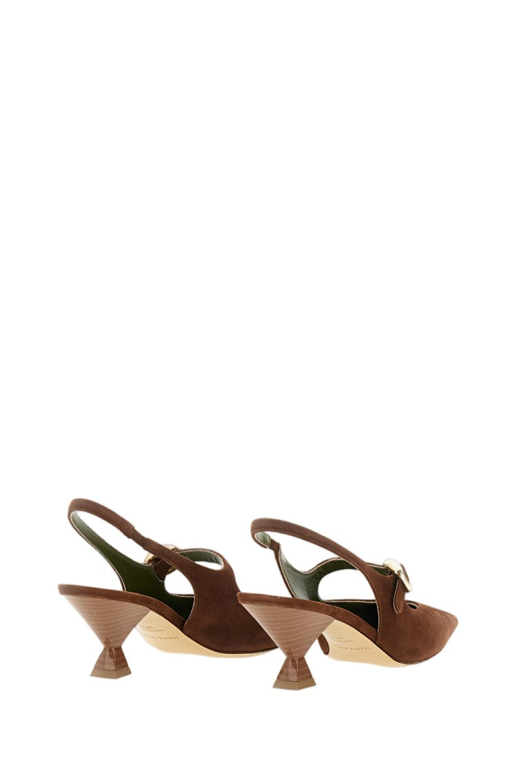 Maria Luca Brown Natalia Open Back Hourglass Heels