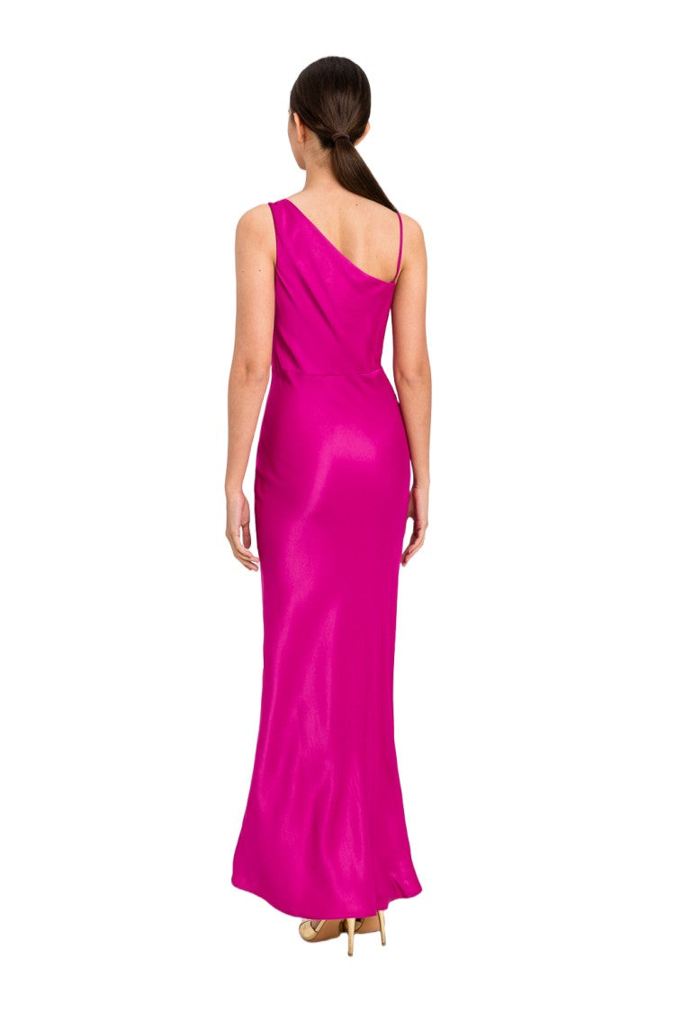 Twin-Set Magenta Draped Spaghetti Straps Maxi Dress