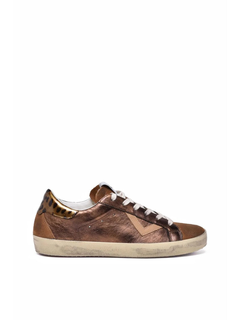 4B12 Bronze Leather Metallic Sneakers