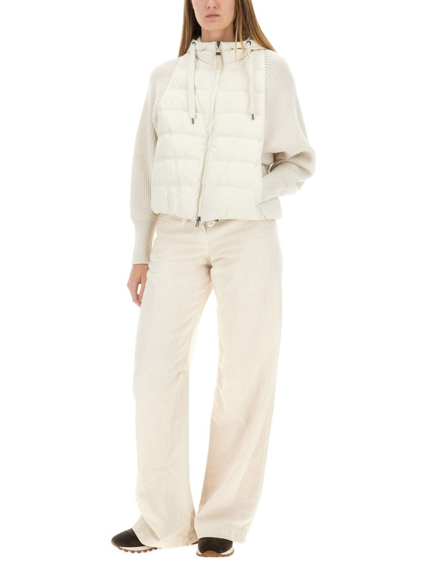 Brunello Cucinelli Knitted Sleeves Down Jacket