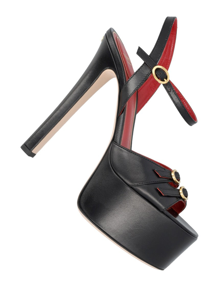 Valentino Garavani Crasher Caproskin Leather Maxi Platform Sandals