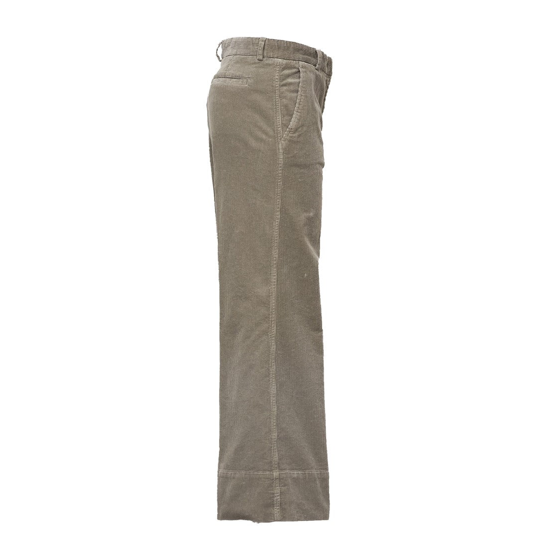 Ql2 Straight-Leg Brown Pants With Ribbed Fabric And Seam Details