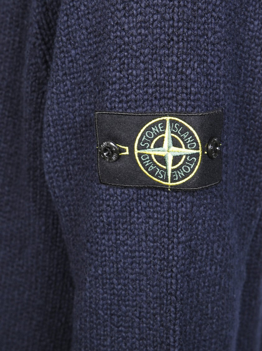 Stone Island Long-Sleeve Crew Neck Knit Top With Ribbed Texture
