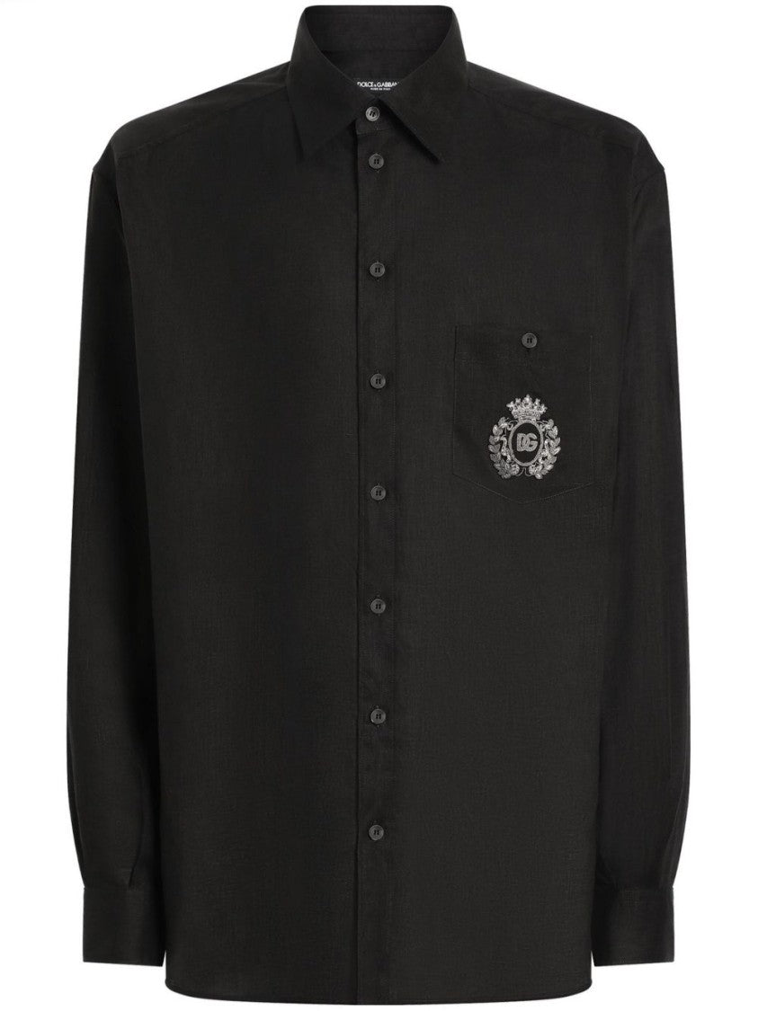 Dolce & Gabbana Black Embroidered Shirt