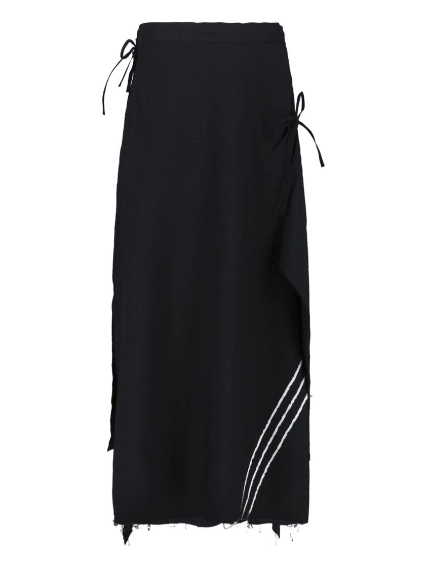 Y-3 Midi Skirt In Black Recycled Fabric, Medium Waist