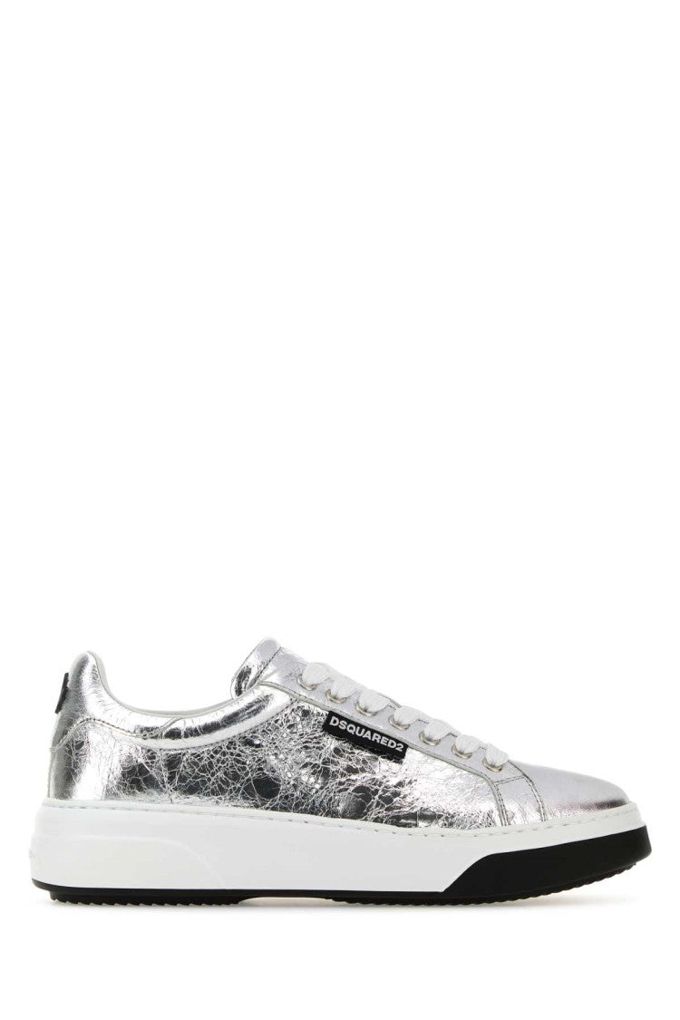 Dsquared2 Silver Leather Bumper Sneakers