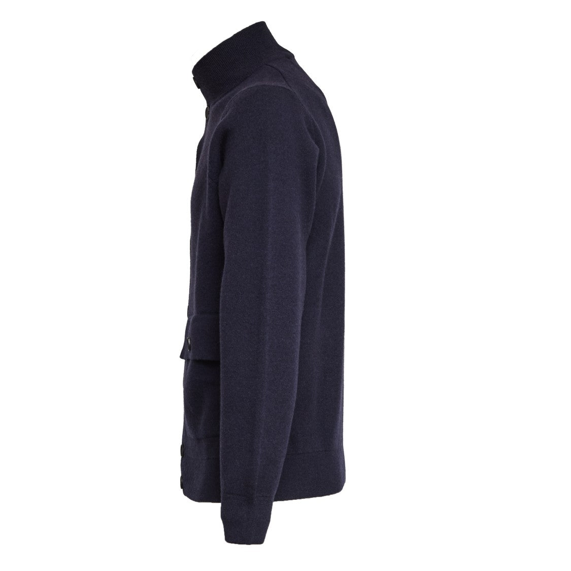 Filippo De Laurentiis High Collar Button-Closure Cardigan With Flap Pockets