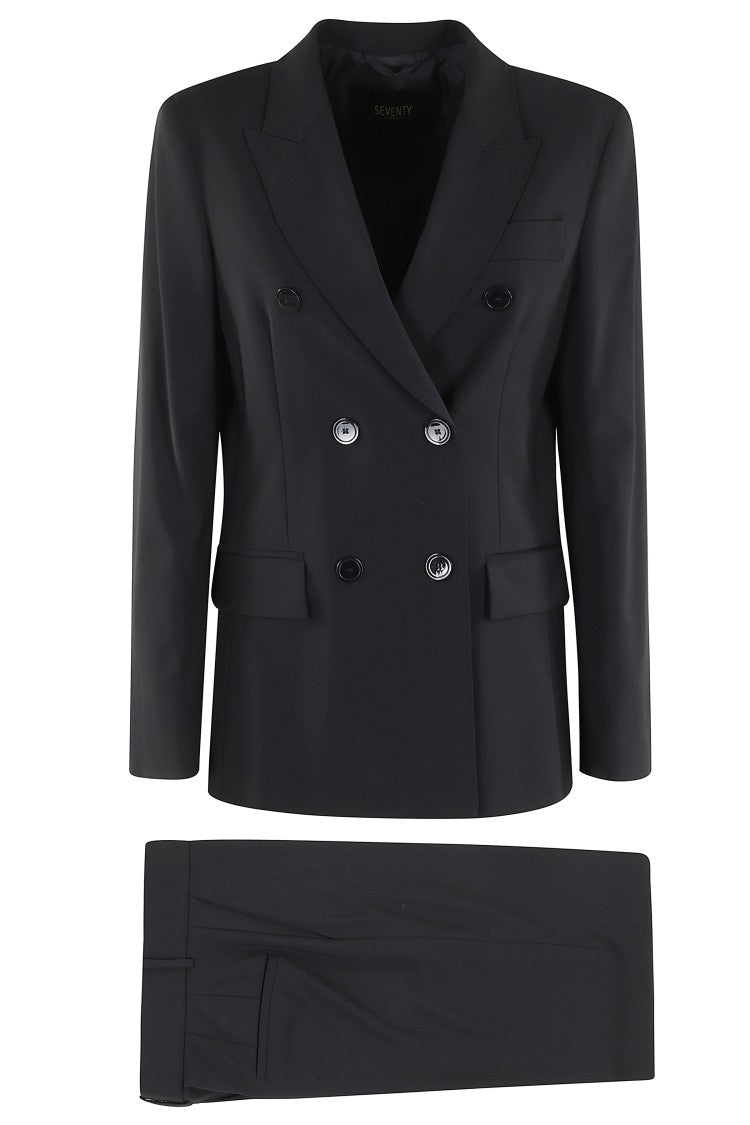 Seventy Black Cool Wool Fabric Suit