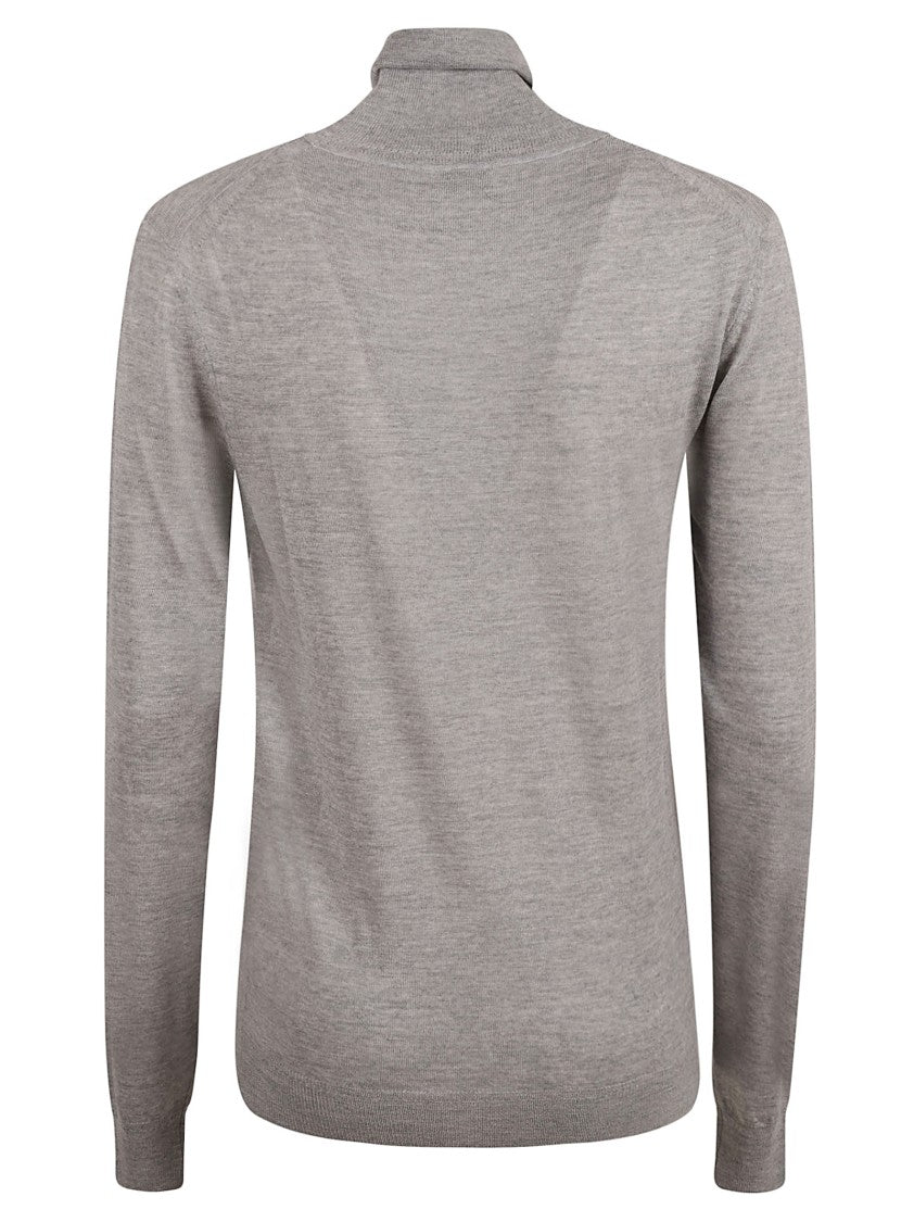Saint Laurent Classic Turtleneck Sweater In Luxurious Grey Wool