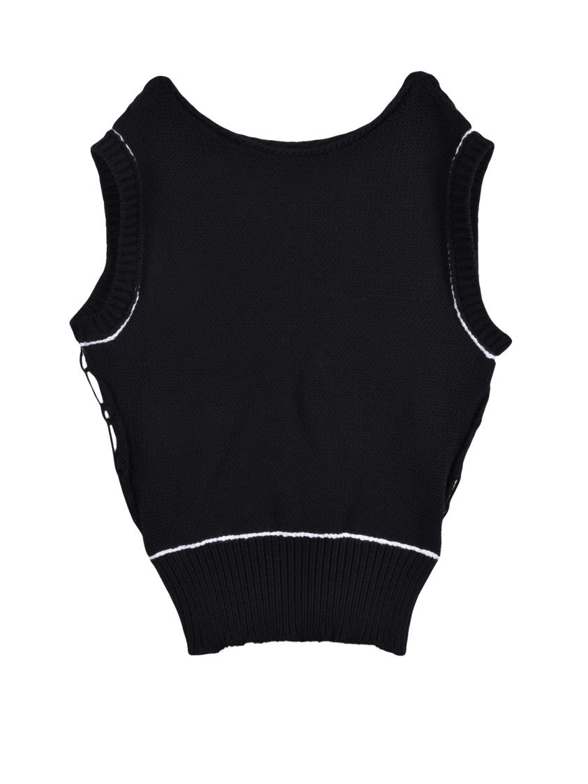 Maison Margiela Open-Knit Mesh Cotton-Polyamide Tank Top