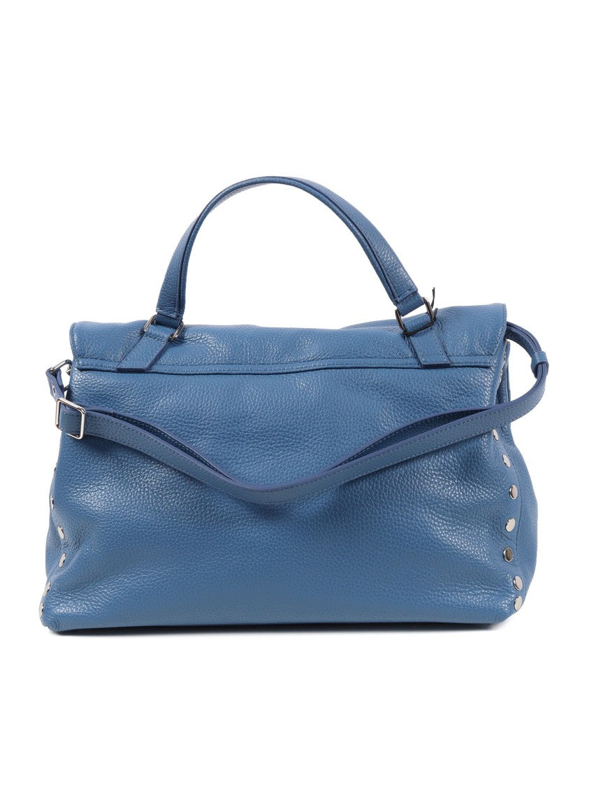 Zanellato Srl Blue Isola Daily Textured Leather Handbag