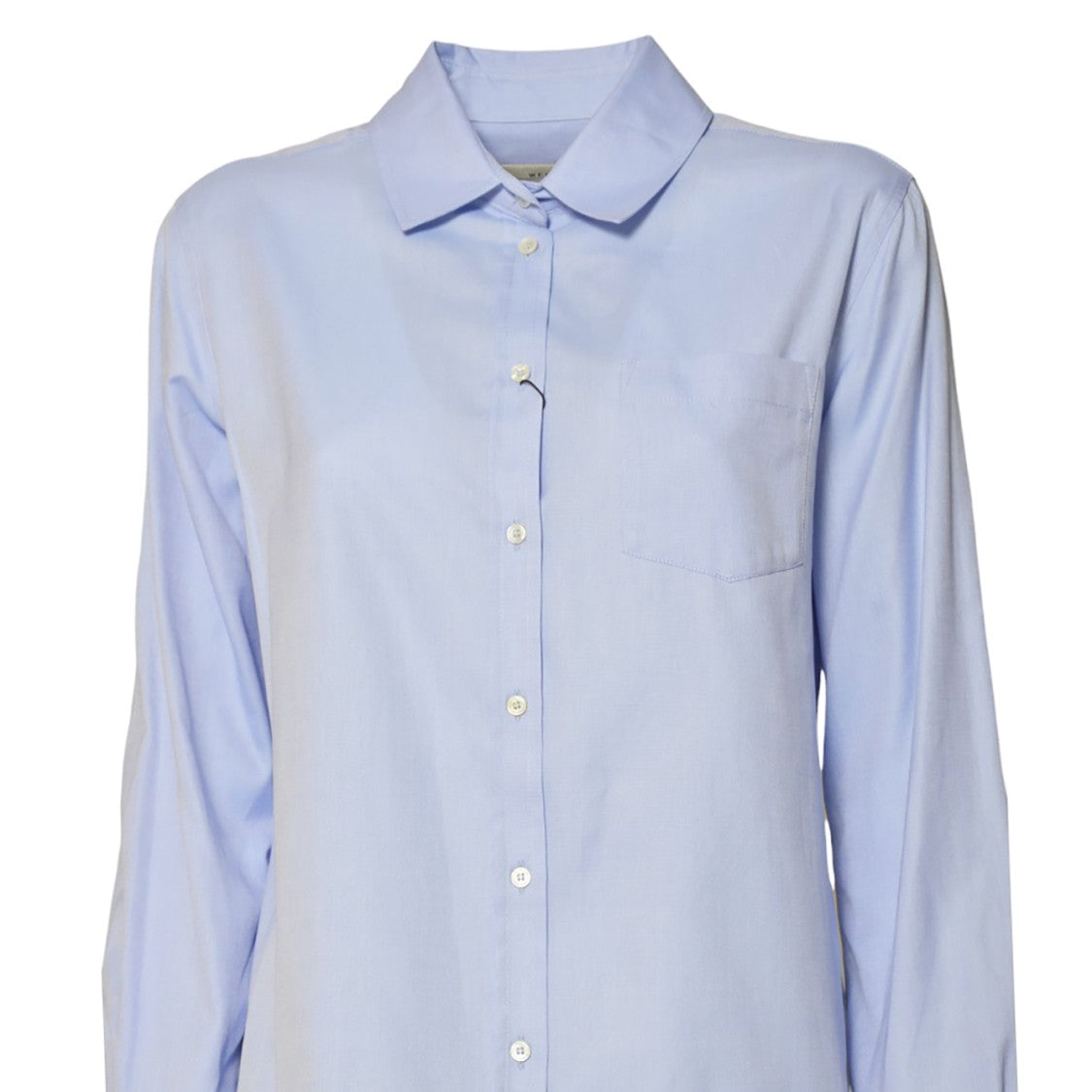 Max Mara Long-Sleeve Classic Shirt In Clear Blue Cotton