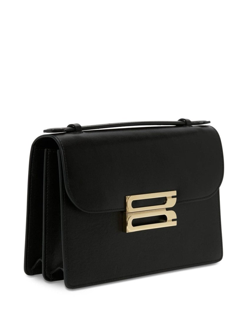 Victoria Beckham Structured Black Calfskin Shoulder Bag