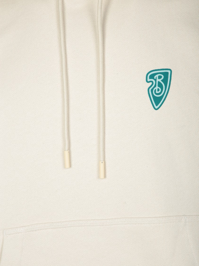 Burberry White Cotton Sweatshirt With Drawstring Hood