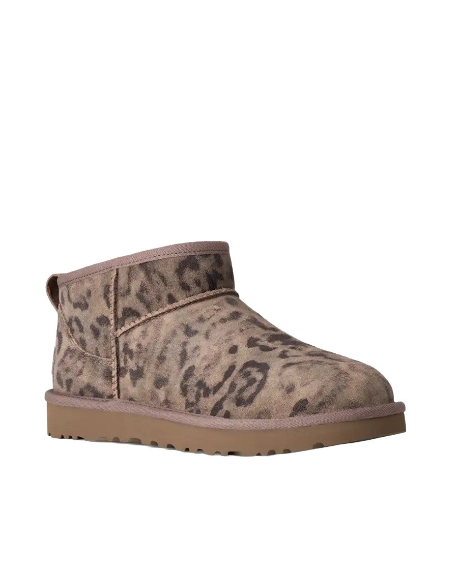 Ugg Spotted Animalier Classic Ultra Mini Shearling Ankle Boots