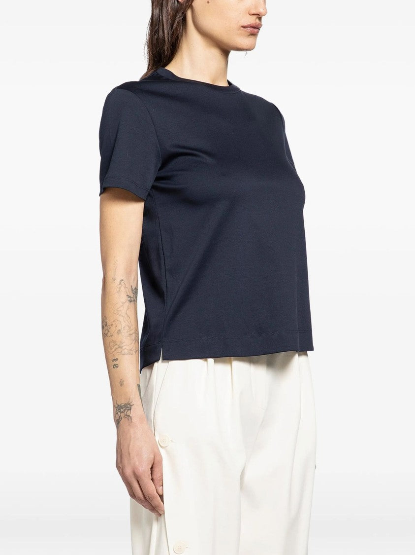 Max Mara Blue Crew Neck Cotton T-Shirt