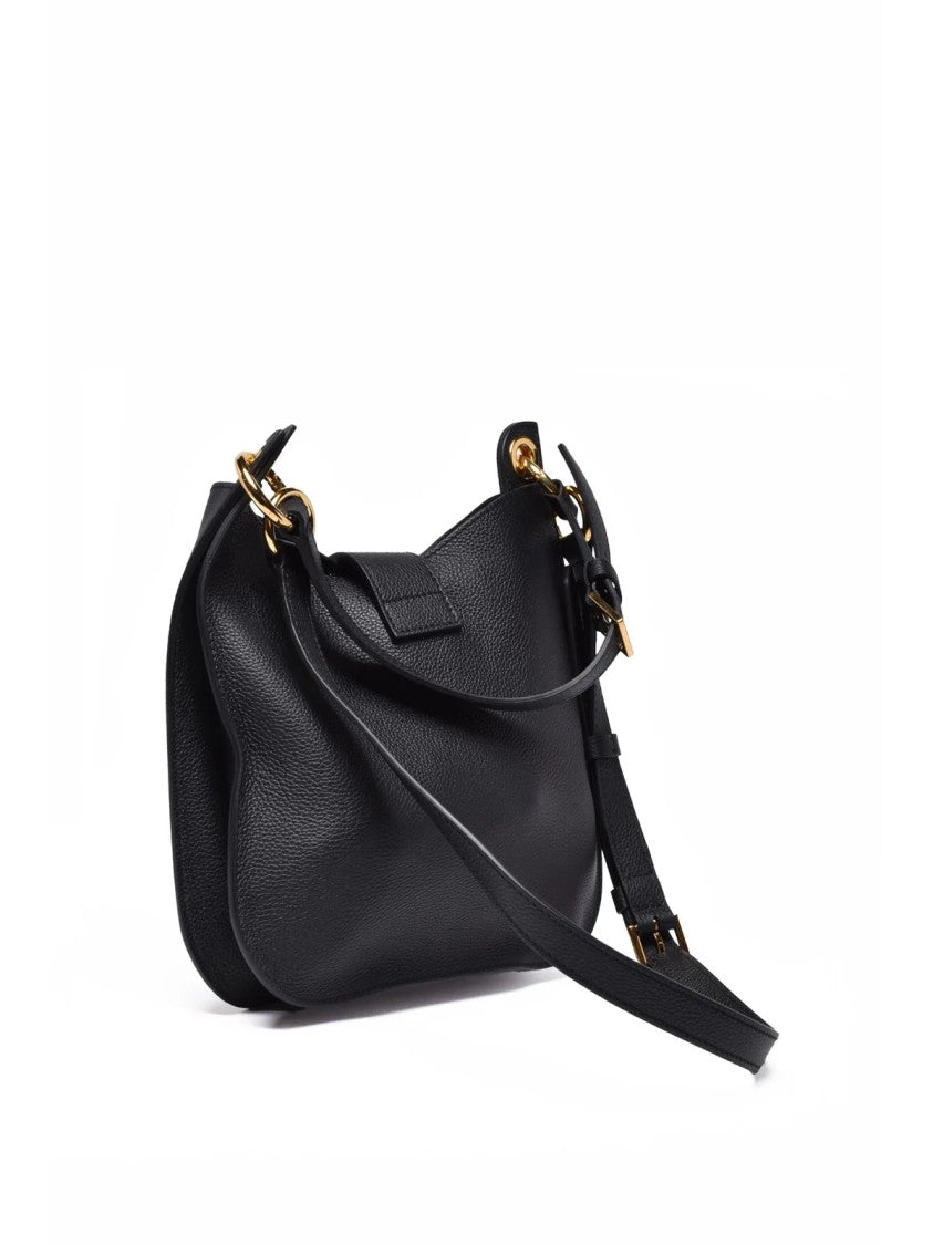Tom Ford Black Leather Bar Shoulder Bag
