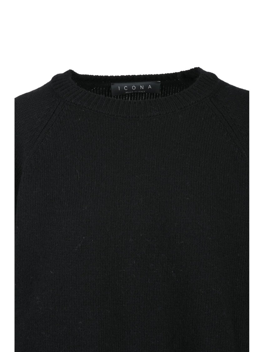 Icona Crew Neck Sweater With Tailored Shirt Insert Detail