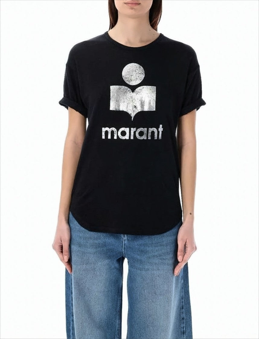 Isabel Marant Distressed Graphic Black T-Shirt