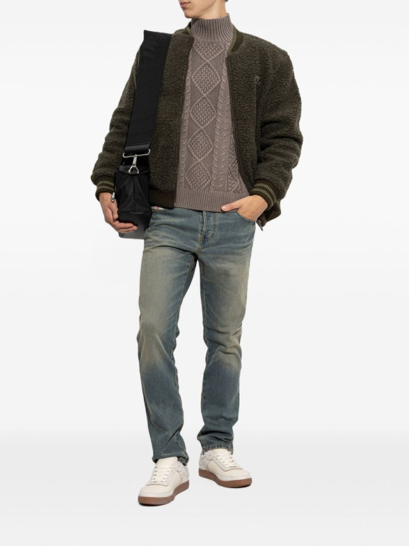 Diesel Plush Textured Jacket With Ribbed Detailing