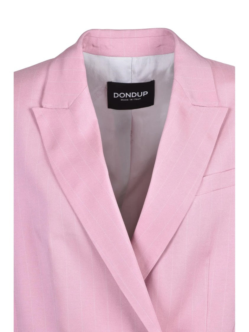 Dondup Pink Double-Breasted Viscose Jacket