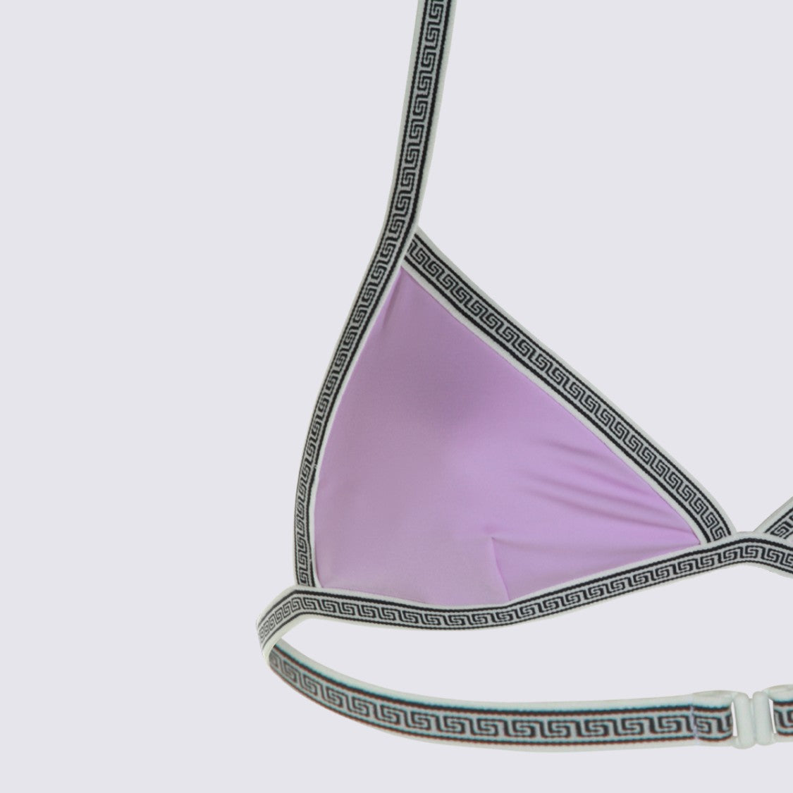 Versace Triangle Bikini Top With Greek Key Pattern Trim